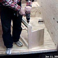  Installing the lip that will hold the table, when in the down position.