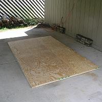  The subfloor/floor assembly awaits.