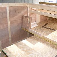  The table will slide under the cabinet for storage.